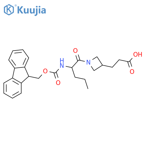 3-{1-2-({(9H-fluoren-9-yl)methoxycarbonyl}amino)pentanoylazetidin-3-yl}propanoic acid structure