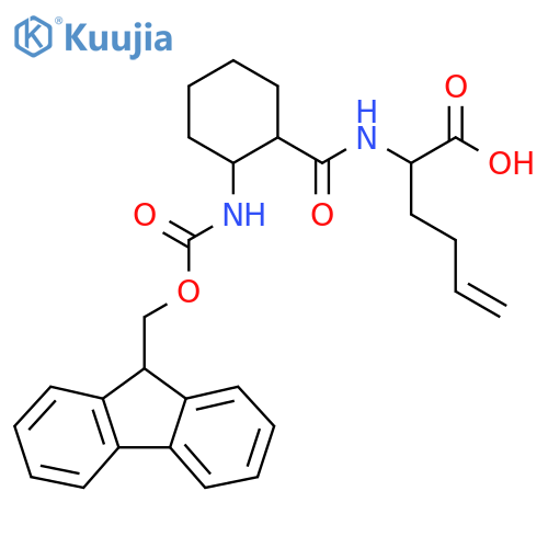 2-{2-({(9H-fluoren-9-yl)methoxycarbonyl}amino)cyclohexylformamido}hex-5-enoic acid structure