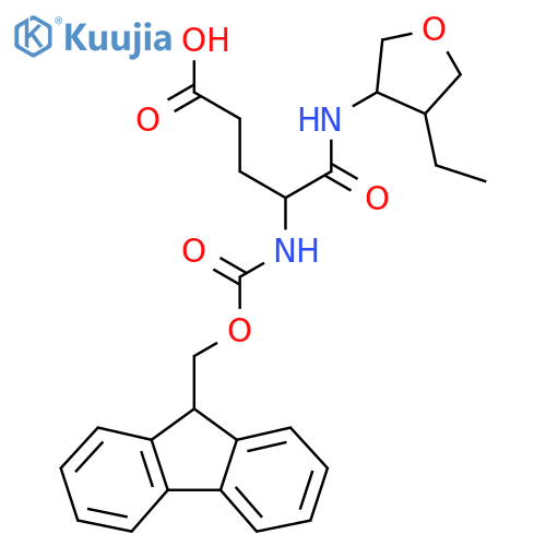 4-(4-ethyloxolan-3-yl)carbamoyl-4-({(9H-fluoren-9-yl)methoxycarbonyl}amino)butanoic acid structure