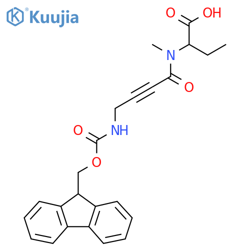 2-4-({(9H-fluoren-9-yl)methoxycarbonyl}amino)-N-methylbut-2-ynamidobutanoic acid structure