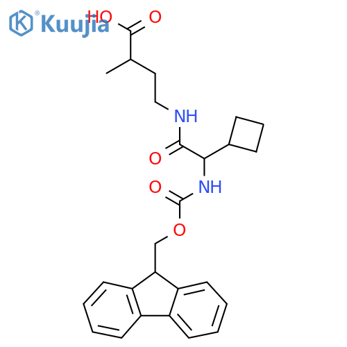 4-2-cyclobutyl-2-({(9H-fluoren-9-yl)methoxycarbonyl}amino)acetamido-2-methylbutanoic acid structure