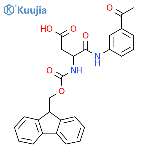 3-(3-acetylphenyl)carbamoyl-3-({(9H-fluoren-9-yl)methoxycarbonyl}amino)propanoic acid structure