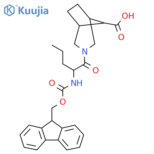 3-2-({(9H-fluoren-9-yl)methoxycarbonyl}amino)pentanoyl-3-azabicyclo3.2.1octane-8-carboxylic acid structure