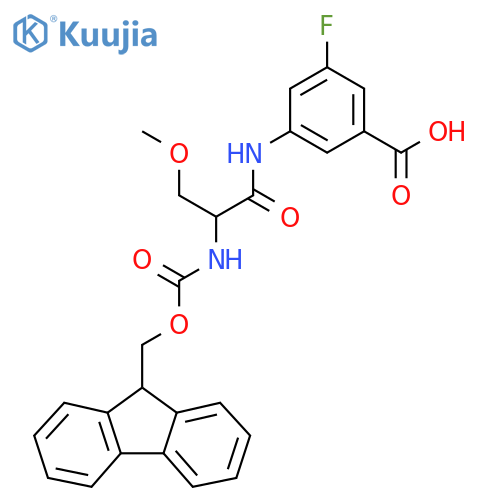 3-2-({(9H-fluoren-9-yl)methoxycarbonyl}amino)-3-methoxypropanamido-5-fluorobenzoic acid structure