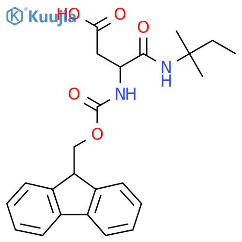 3-({(9H-fluoren-9-yl)methoxycarbonyl}amino)-3-(2-methylbutan-2-yl)carbamoylpropanoic acid structure