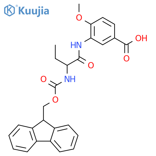3-2-({(9H-fluoren-9-yl)methoxycarbonyl}amino)butanamido-4-methoxybenzoic acid structure