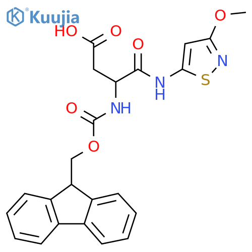 3-({(9H-fluoren-9-yl)methoxycarbonyl}amino)-3-(3-methoxy-1,2-thiazol-5-yl)carbamoylpropanoic acid structure