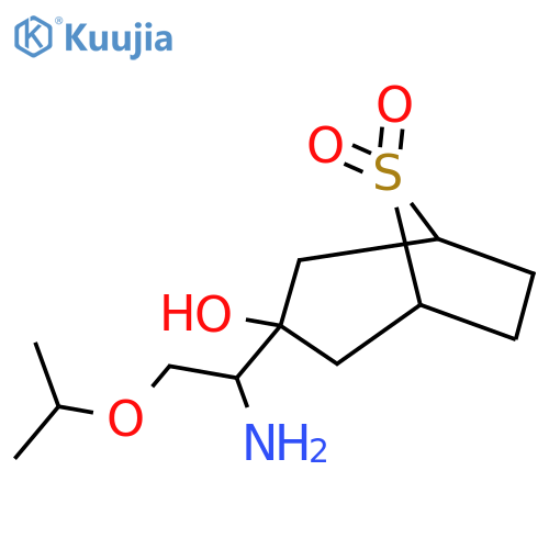 3-1-amino-2-(propan-2-yloxy)ethyl-3-hydroxy-8lambda6-thiabicyclo3.2.1octane-8,8-dione structure