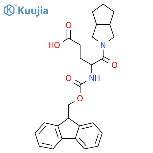 4-({(9H-fluoren-9-yl)methoxycarbonyl}amino)-5-{octahydrocyclopentacpyrrol-2-yl}-5-oxopentanoic acid structure