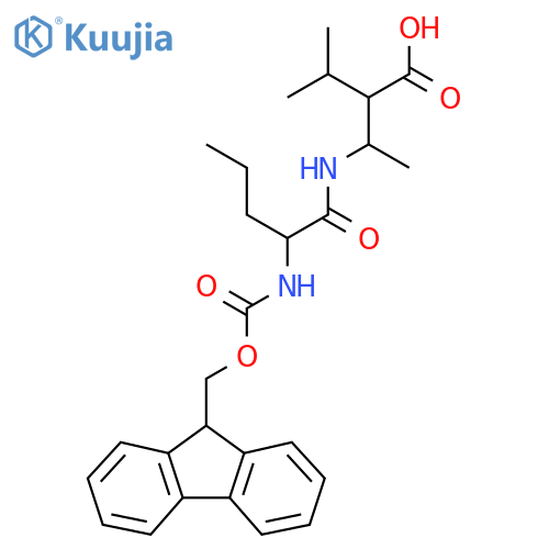 3-2-({(9H-fluoren-9-yl)methoxycarbonyl}amino)pentanamido-2-(propan-2-yl)butanoic acid structure