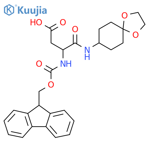 3-({1,4-dioxaspiro4.5decan-8-yl}carbamoyl)-3-({(9H-fluoren-9-yl)methoxycarbonyl}amino)propanoic acid structure