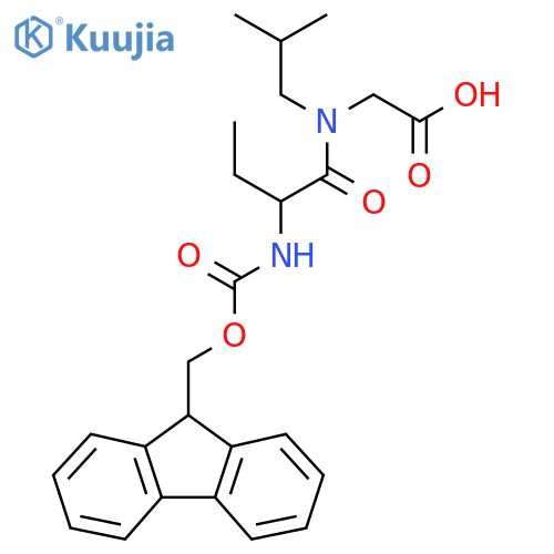 2-2-({(9H-fluoren-9-yl)methoxycarbonyl}amino)-N-(2-methylpropyl)butanamidoacetic acid structure