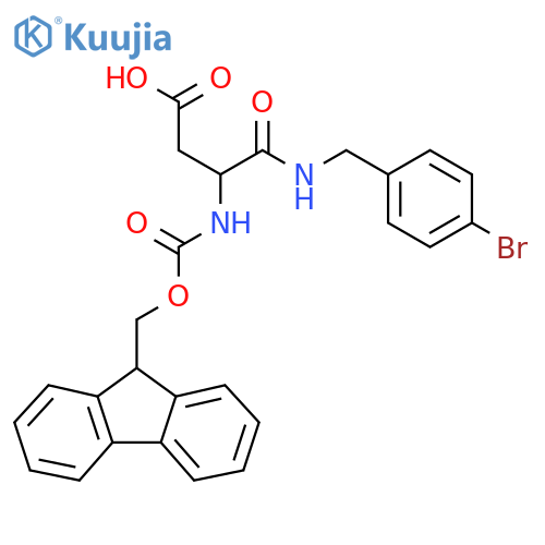 3-{(4-bromophenyl)methylcarbamoyl}-3-({(9H-fluoren-9-yl)methoxycarbonyl}amino)propanoic acid structure