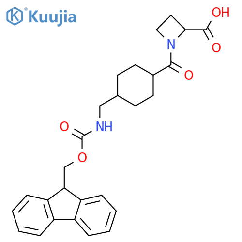 1-{4-({(9H-fluoren-9-yl)methoxycarbonyl}amino)methylcyclohexanecarbonyl}azetidine-2-carboxylic acid structure