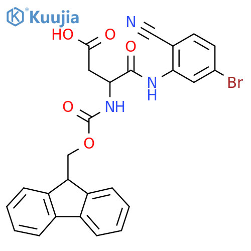 3-(5-bromo-2-cyanophenyl)carbamoyl-3-({(9H-fluoren-9-yl)methoxycarbonyl}amino)propanoic acid structure