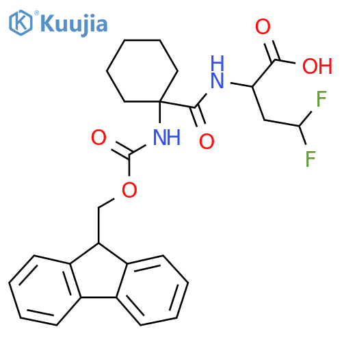 2-{1-({(9H-fluoren-9-yl)methoxycarbonyl}amino)cyclohexylformamido}-4,4-difluorobutanoic acid structure