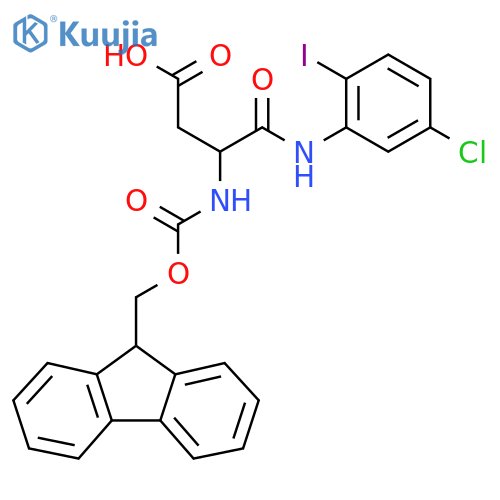 3-(5-chloro-2-iodophenyl)carbamoyl-3-({(9H-fluoren-9-yl)methoxycarbonyl}amino)propanoic acid structure