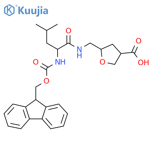 5-{2-({(9H-fluoren-9-yl)methoxycarbonyl}amino)-4-methylpentanamidomethyl}oxolane-3-carboxylic acid structure