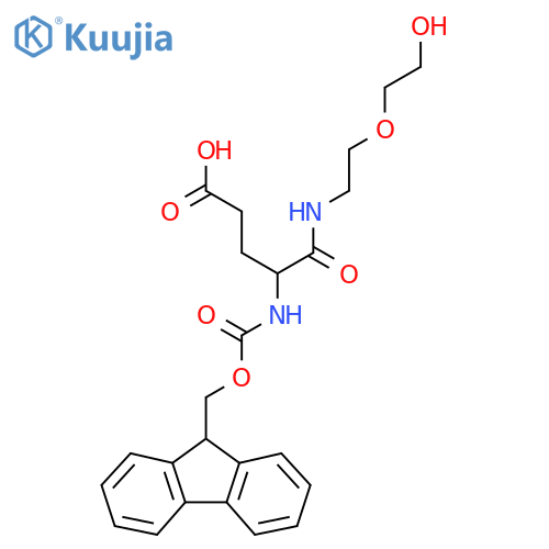 4-({(9H-fluoren-9-yl)methoxycarbonyl}amino)-4-{2-(2-hydroxyethoxy)ethylcarbamoyl}butanoic acid structure