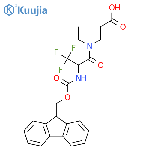 3-N-ethyl-2-({(9H-fluoren-9-yl)methoxycarbonyl}amino)-3,3,3-trifluoropropanamidopropanoic acid structure