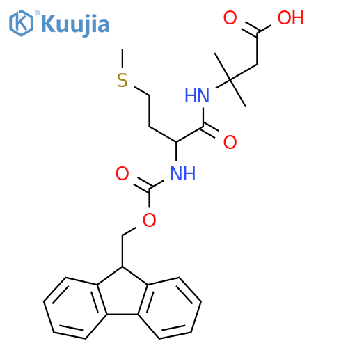 3-2-({(9H-fluoren-9-yl)methoxycarbonyl}amino)-4-(methylsulfanyl)butanamido-3-methylbutanoic acid structure