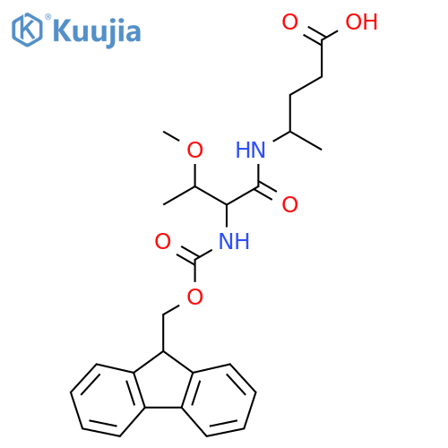 4-2-({(9H-fluoren-9-yl)methoxycarbonyl}amino)-3-methoxybutanamidopentanoic acid structure