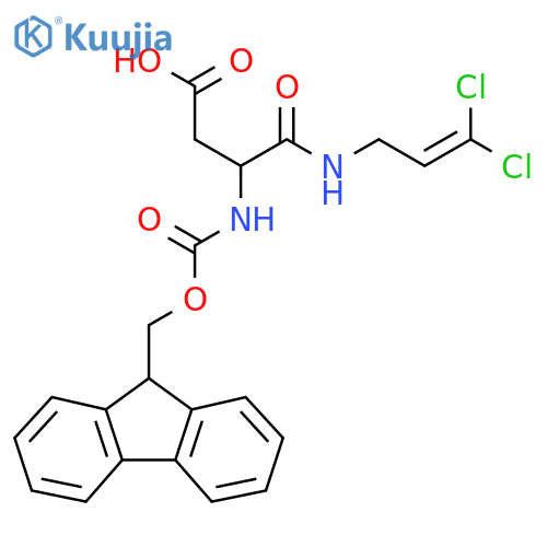 3-(3,3-dichloroprop-2-en-1-yl)carbamoyl-3-({(9H-fluoren-9-yl)methoxycarbonyl}amino)propanoic acid structure
