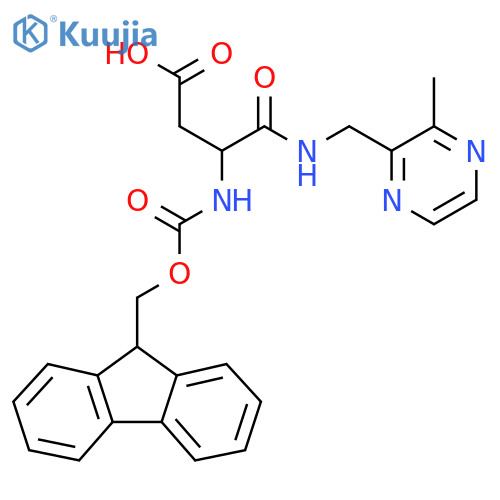 3-({(9H-fluoren-9-yl)methoxycarbonyl}amino)-3-{(3-methylpyrazin-2-yl)methylcarbamoyl}propanoic acid structure