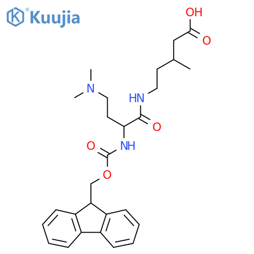 5-4-(dimethylamino)-2-({(9H-fluoren-9-yl)methoxycarbonyl}amino)butanamido-3-methylpentanoic acid structure