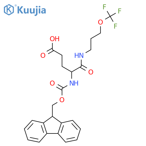 4-({(9H-fluoren-9-yl)methoxycarbonyl}amino)-4-{3-(trifluoromethoxy)propylcarbamoyl}butanoic acid structure
