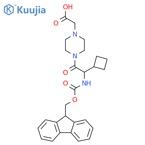 2-{4-2-cyclobutyl-2-({(9H-fluoren-9-yl)methoxycarbonyl}amino)acetylpiperazin-1-yl}acetic acid structure