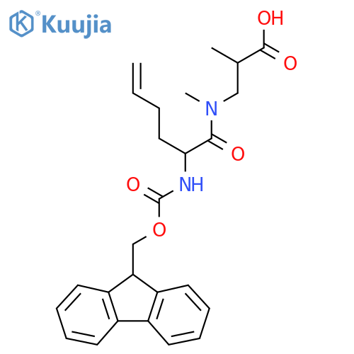 3-2-({(9H-fluoren-9-yl)methoxycarbonyl}amino)-N-methylhex-5-enamido-2-methylpropanoic acid structure