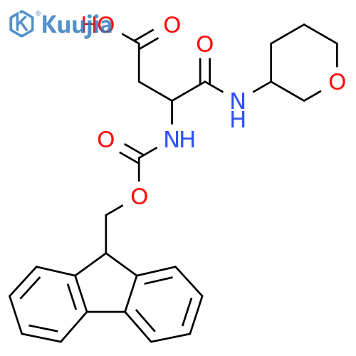 3-({(9H-fluoren-9-yl)methoxycarbonyl}amino)-3-(oxan-3-yl)carbamoylpropanoic acid structure