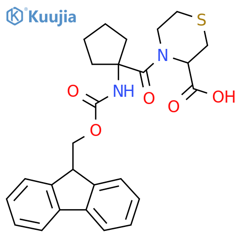 4-1-({(9H-fluoren-9-yl)methoxycarbonyl}amino)cyclopentanecarbonylthiomorpholine-3-carboxylic acid structure
