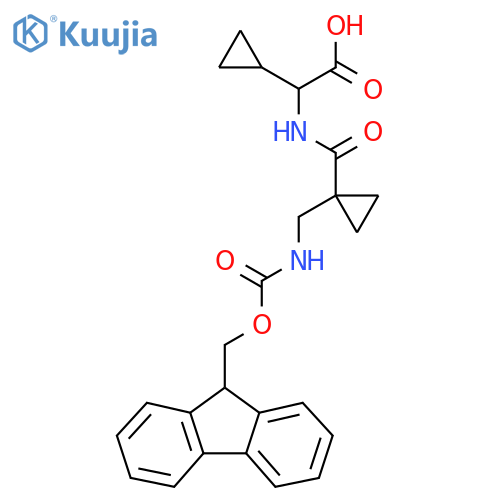 2-cyclopropyl-2-({1-({(9H-fluoren-9-yl)methoxycarbonyl}amino)methylcyclopropyl}formamido)acetic acid structure