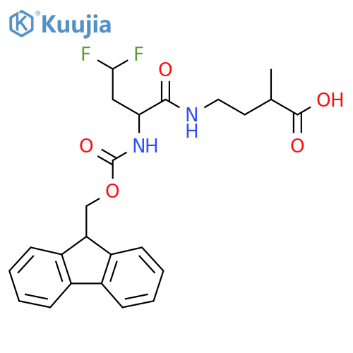 4-2-({(9H-fluoren-9-yl)methoxycarbonyl}amino)-4,4-difluorobutanamido-2-methylbutanoic acid structure