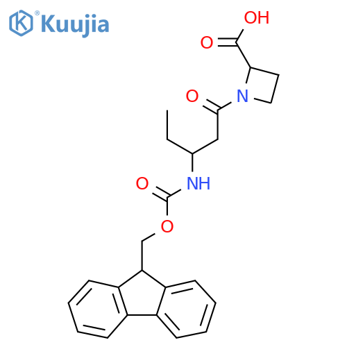 1-3-({(9H-fluoren-9-yl)methoxycarbonyl}amino)pentanoylazetidine-2-carboxylic acid structure
