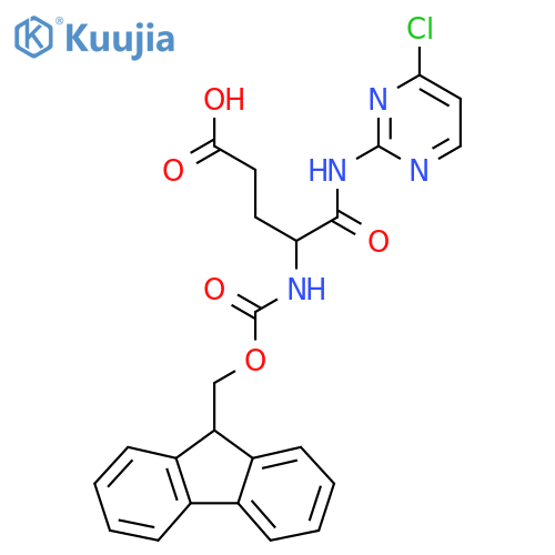 4-(4-chloropyrimidin-2-yl)carbamoyl-4-({(9H-fluoren-9-yl)methoxycarbonyl}amino)butanoic acid structure
