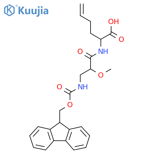 2-3-({(9H-fluoren-9-yl)methoxycarbonyl}amino)-2-methoxypropanamidohex-5-enoic acid structure