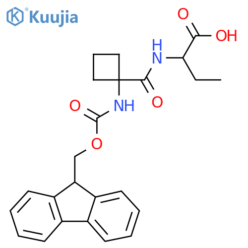 2-{1-({(9H-fluoren-9-yl)methoxycarbonyl}amino)cyclobutylformamido}butanoic acid structure