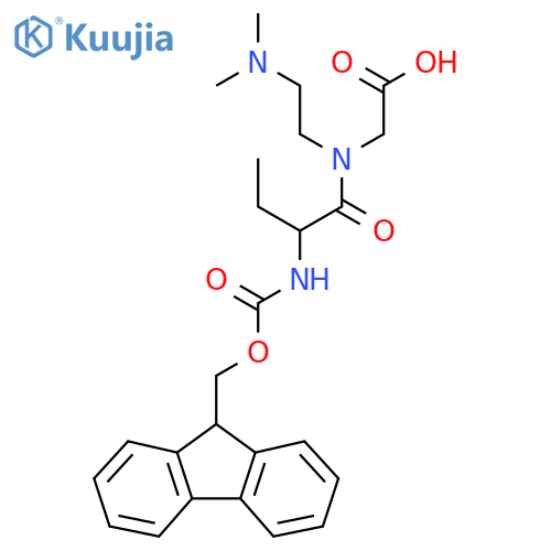 2-{N-2-(dimethylamino)ethyl-2-({(9H-fluoren-9-yl)methoxycarbonyl}amino)butanamido}acetic acid structure