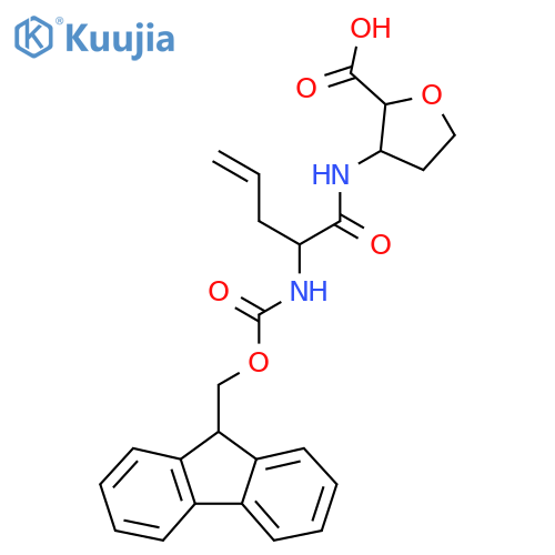 3-2-({(9H-fluoren-9-yl)methoxycarbonyl}amino)pent-4-enamidooxolane-2-carboxylic acid structure