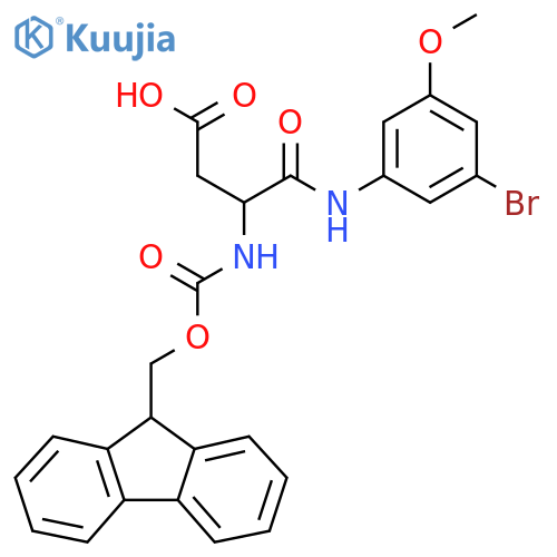 3-(3-bromo-5-methoxyphenyl)carbamoyl-3-({(9H-fluoren-9-yl)methoxycarbonyl}amino)propanoic acid structure