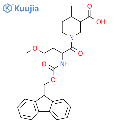1-2-({(9H-fluoren-9-yl)methoxycarbonyl}amino)-4-methoxybutanoyl-4-methylpiperidine-3-carboxylic acid structure