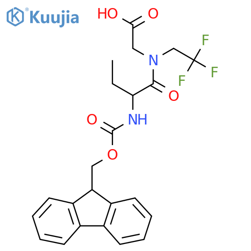 2-2-({(9H-fluoren-9-yl)methoxycarbonyl}amino)-N-(2,2,2-trifluoroethyl)butanamidoacetic acid structure