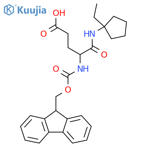 4-(1-ethylcyclopentyl)carbamoyl-4-({(9H-fluoren-9-yl)methoxycarbonyl}amino)butanoic acid structure