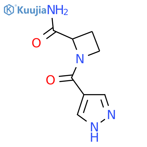 1-(1H-pyrazole-4-carbonyl)azetidine-2-carboxamide structure