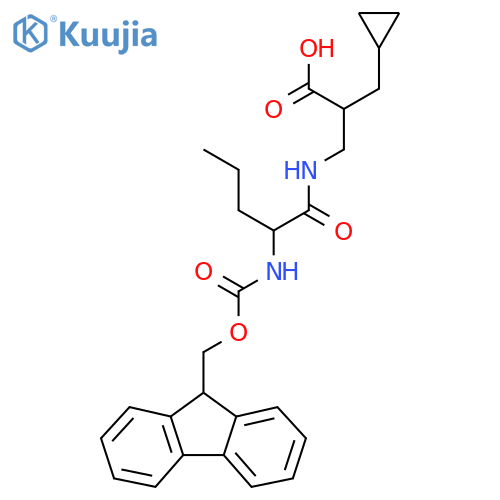 2-(cyclopropylmethyl)-3-2-({(9H-fluoren-9-yl)methoxycarbonyl}amino)pentanamidopropanoic acid structure