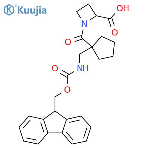 1-{1-({(9H-fluoren-9-yl)methoxycarbonyl}amino)methylcyclopentanecarbonyl}azetidine-2-carboxylic acid structure