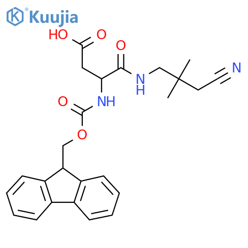 3-(3-cyano-2,2-dimethylpropyl)carbamoyl-3-({(9H-fluoren-9-yl)methoxycarbonyl}amino)propanoic acid structure